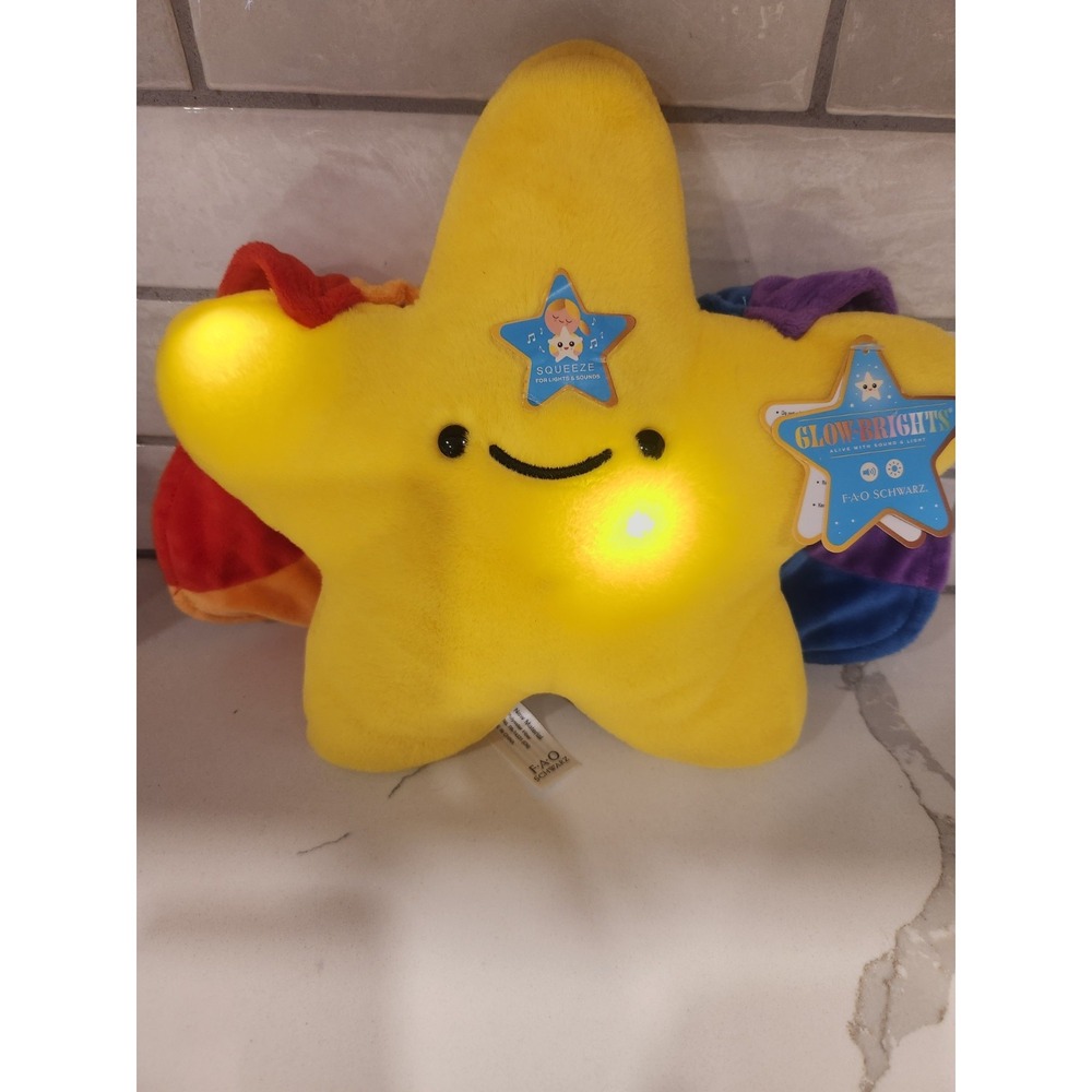 FAO Schwartz Glow Brights Rainbow Super Star Cape Plush Sound Lights With Tags